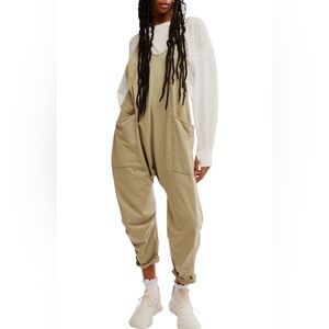 New Free People FP Movement Women's Size M Hot Shot Jumpsuit, Sage Stone